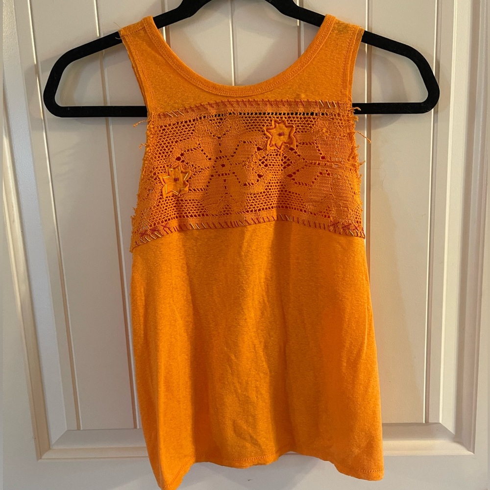 We the Free / Free People orange crochet tank